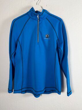 Sunice Womens Pebble Beach Golf Links 1/4 Zip Pullover Sun Protection Blue Large
